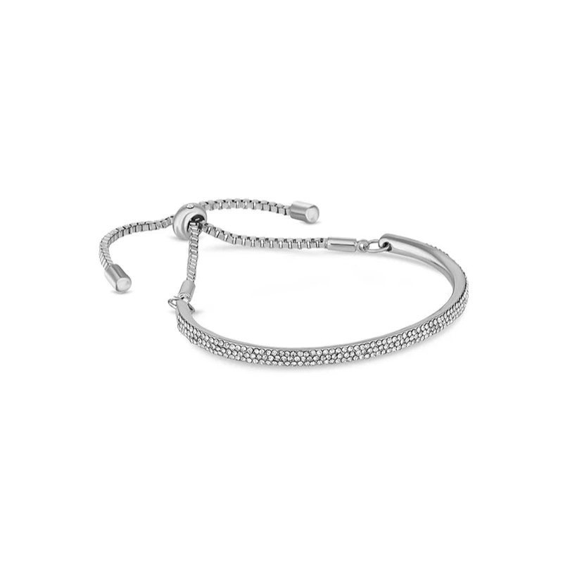 Elegant Adjustable Slider Bracelet with Sparkling Stone Accents